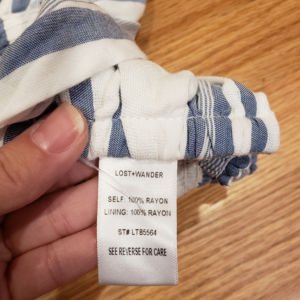 NWT Lost + Wander Blue White Bandeau Bra Top - Picture 11 of 11